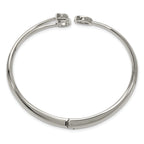 Polished Crystal Stainless Steel Bangle Bracelet 3.8mm