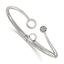 Polished Crystal Stainless Steel Bangle Bracelet 3.8mm