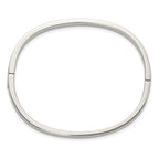 Polished Crystal Stainless Steel Bangle Bracelet 3.85mm