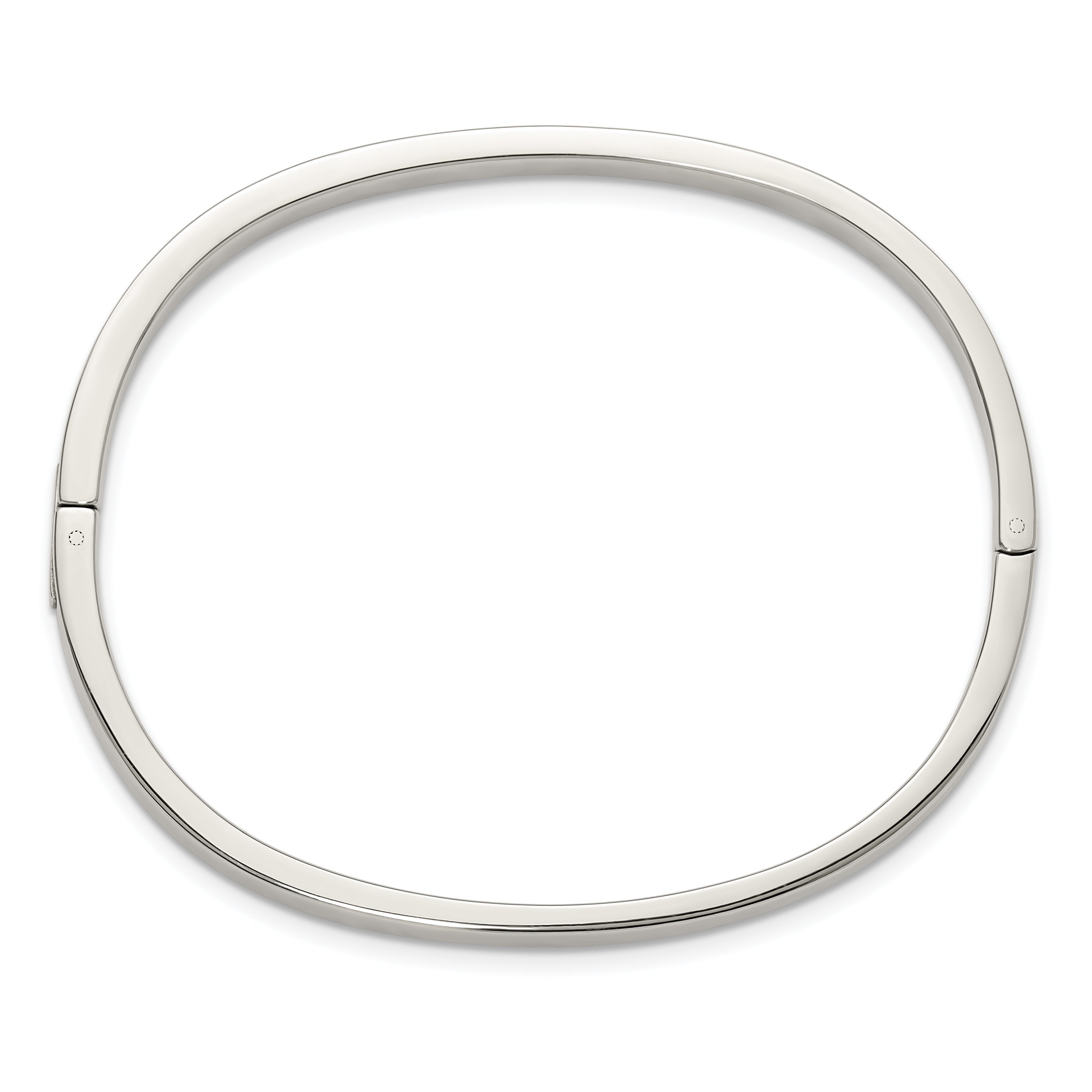 Polished Crystal Stainless Steel Bangle Bracelet 3.85mm