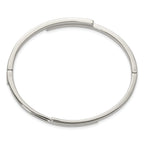 Polished Crystal Stainless Steel Bangle Bracelet 3.5mm
