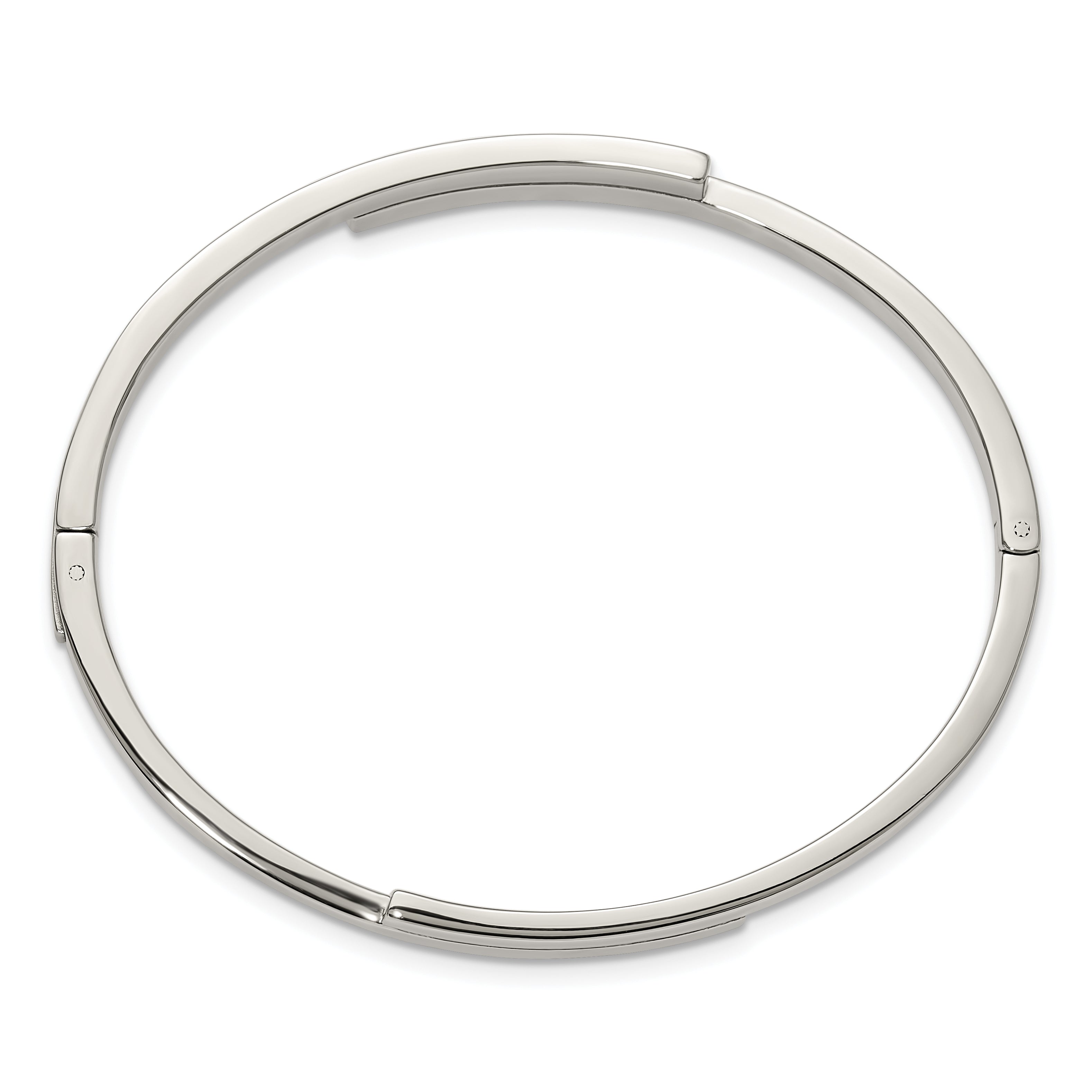 Polished Crystal Stainless Steel Bangle Bracelet 3.5mm