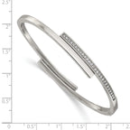 Polished Crystal Stainless Steel Bangle Bracelet 3.5mm