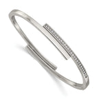 Polished Crystal Stainless Steel Bangle Bracelet 3.5mm