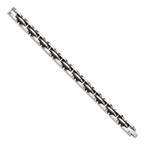 Men's Polished Black Stainless Steel Bracelet 11mm
