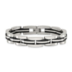 Men's Polished Black Stainless Steel Bracelet 11mm