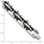 Men's Polished Black Stainless Steel Bracelet 11mm