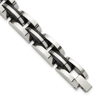 Men's Polished Black Stainless Steel Bracelet 11mm