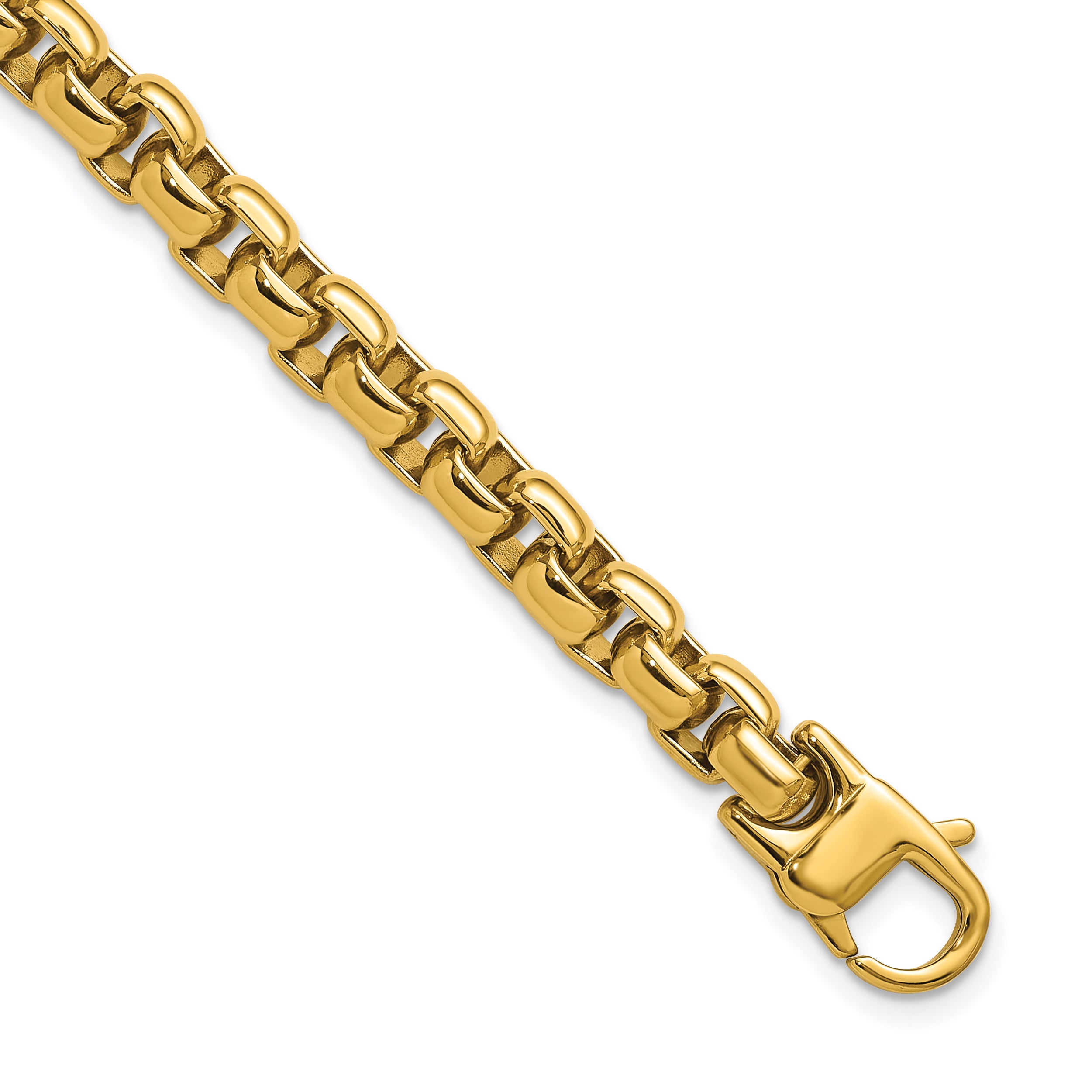 Men's Polished Gold-Tone Stainless Steel Box Chain Bracelet 8mm Main image