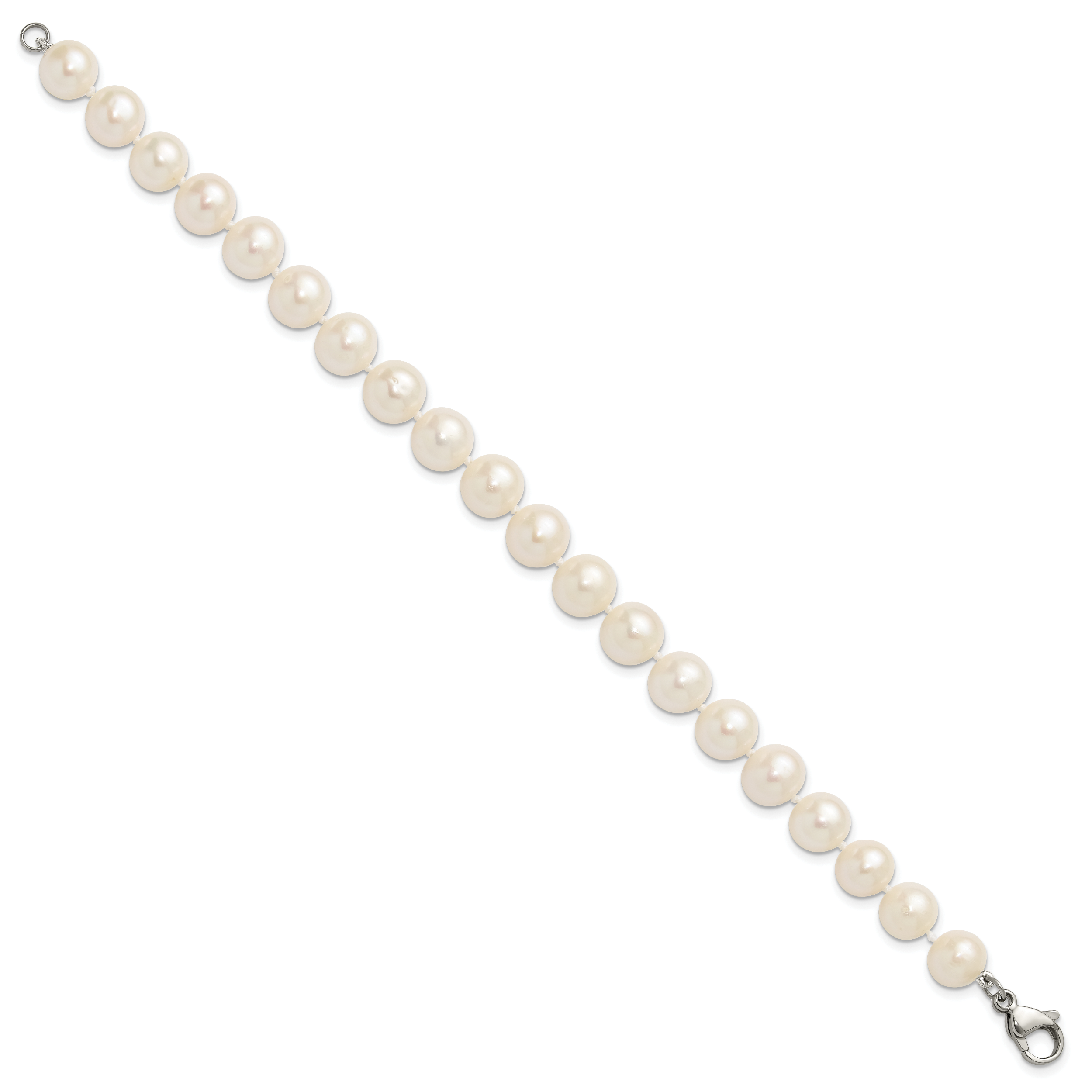 Polished Freshwater Cultured Pearl Knot Stainless Steel Bracelet 10mm Secondary image