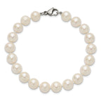 Polished Freshwater Cultured Pearl Knot Stainless Steel Bracelet 10mm