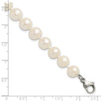Polished Freshwater Cultured Pearl Knot Stainless Steel Bracelet 10mm