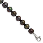 Polished Black Freshwater Cultured Pearl Knot Stainless Steel Bracelet 9mm