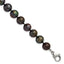 Polished Black Freshwater Cultured Pearl Knot Stainless Steel Bracelet 9mm