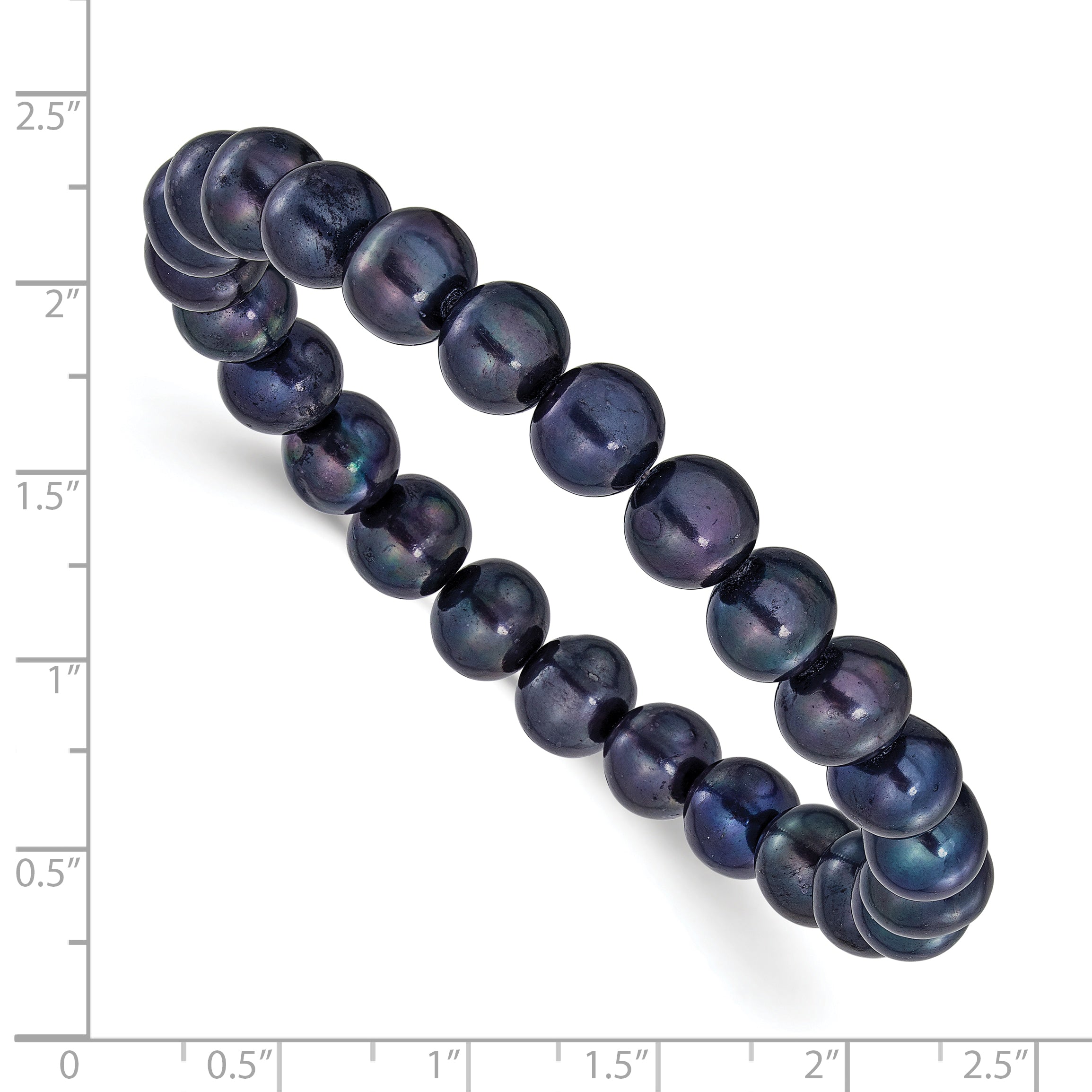 Black Freshwater Cultured Pearl Stainless Steel Bracelet 9mm