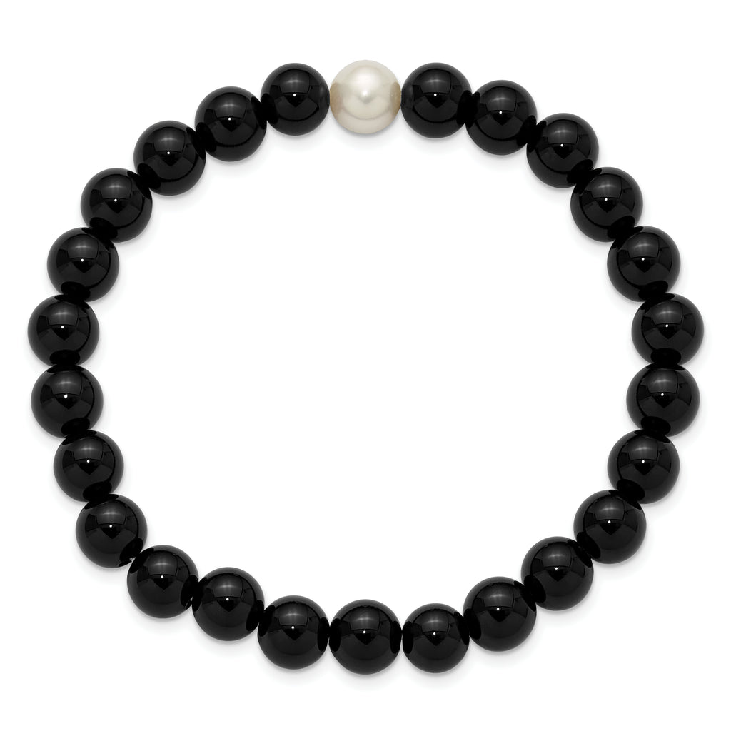 Freshwater Cultured Pearl Stainless Steel Bracelet 8mm 8in