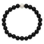 Freshwater Cultured Pearl Stainless Steel Bracelet 8mm 8in