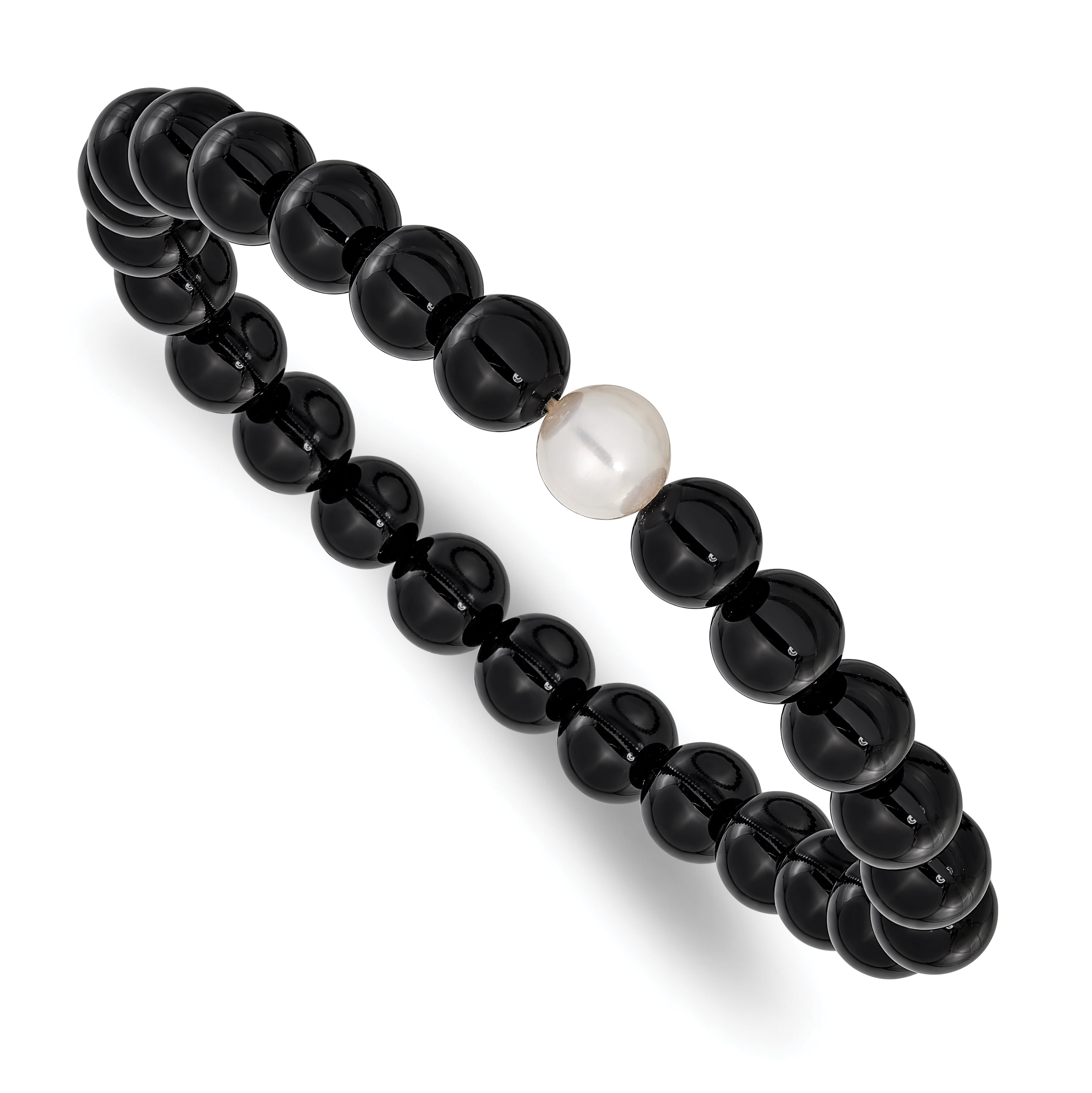 Freshwater Cultured Pearl Stainless Steel Bracelet 8mm 8in