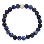 Stainless Steel Beaded Bracelet, 8 in