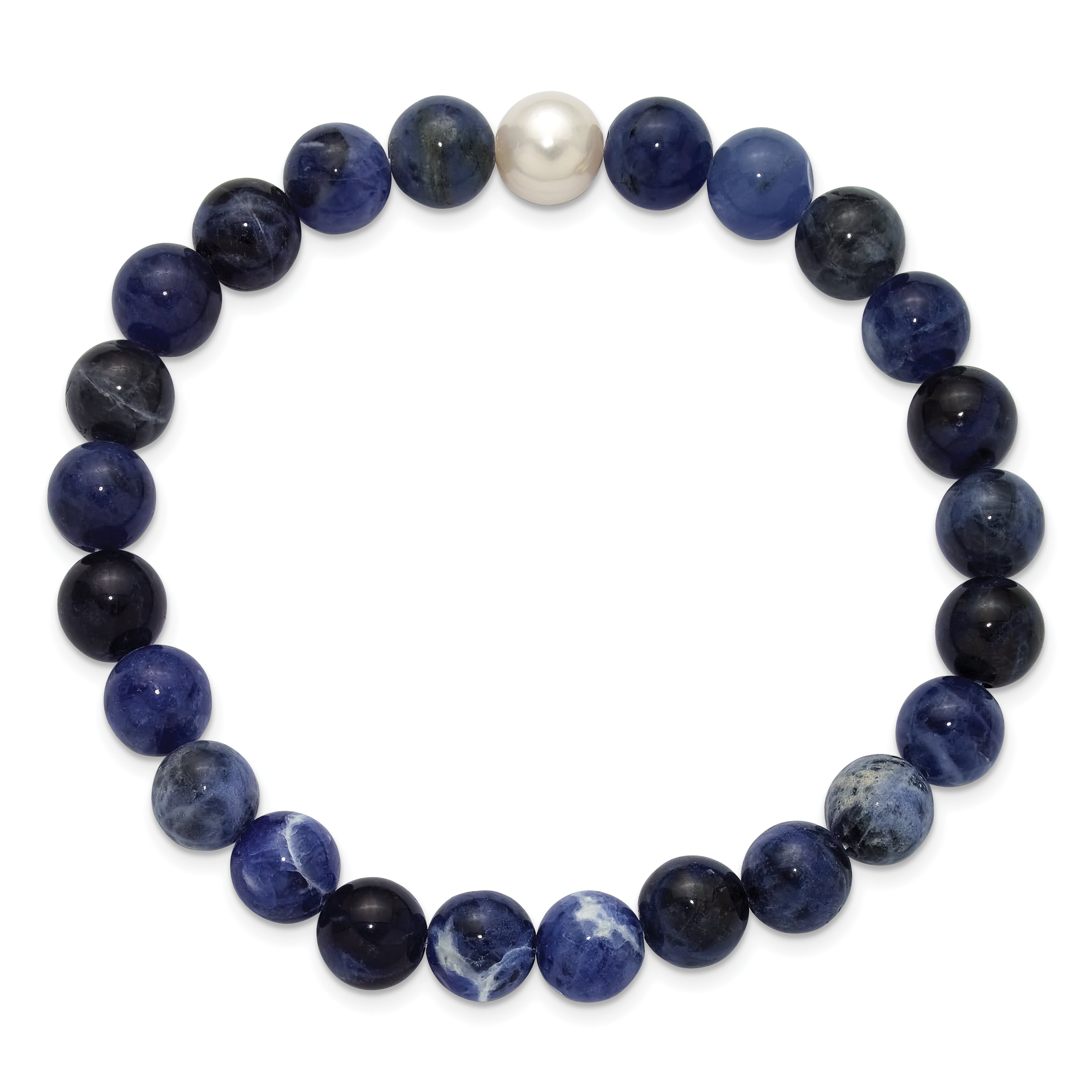 Stainless Steel Beaded Bracelet, 8 in