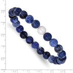 Stainless Steel Beaded Bracelet, 8 in