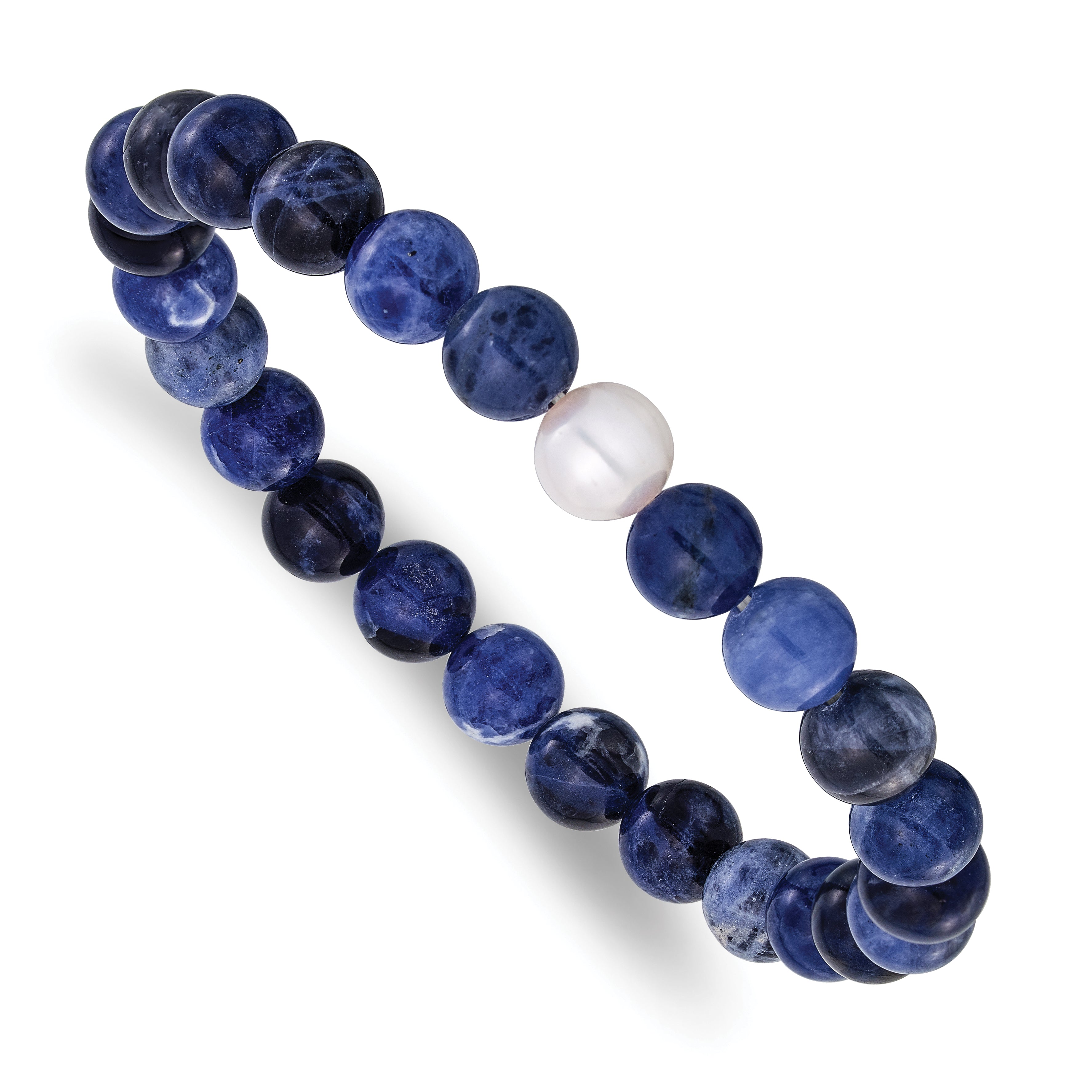 Stainless Steel Beaded Bracelet, 8 in