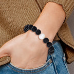 Stainless Steel Beaded Bracelet, 7 in