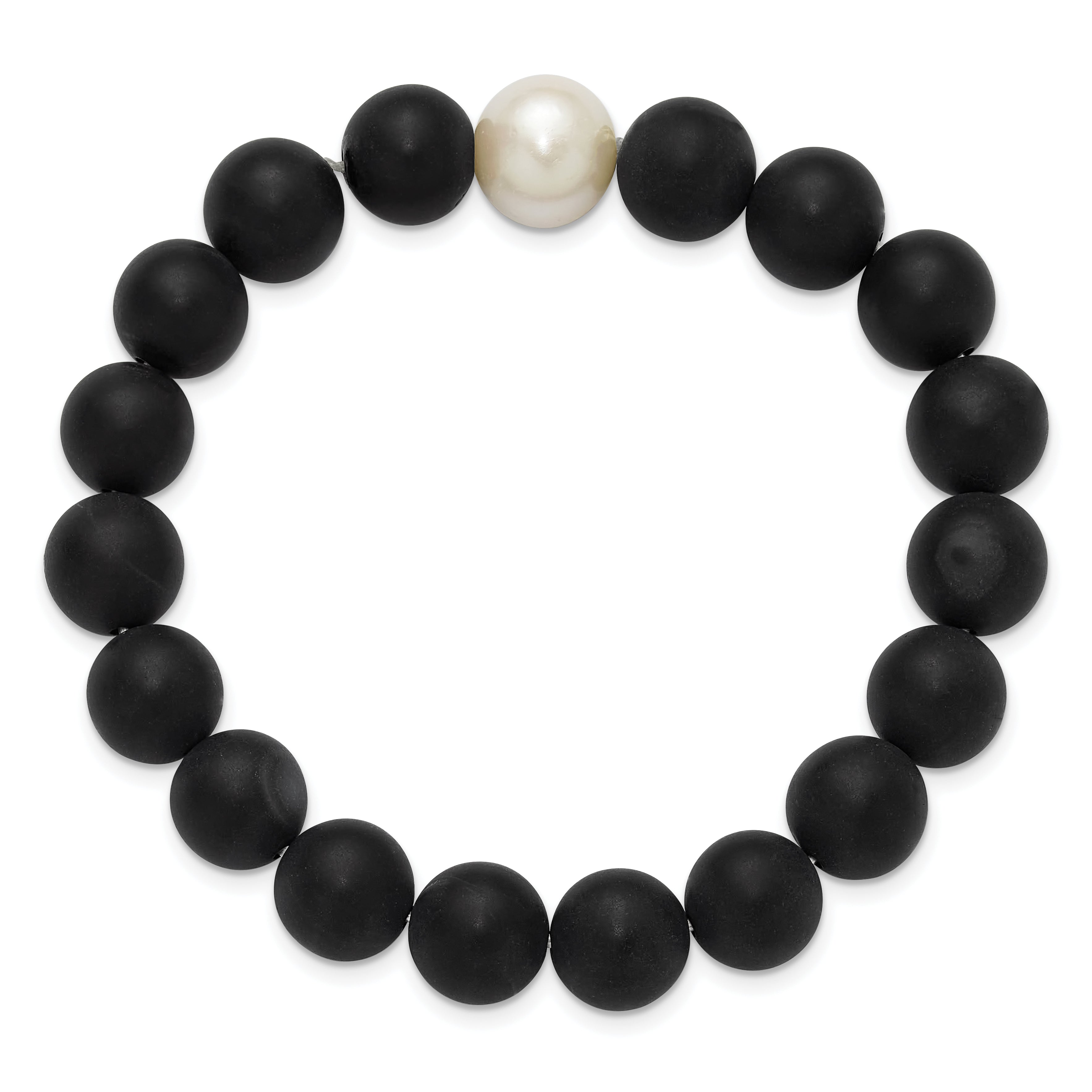 Stainless Steel Beaded Bracelet, 7 in Secondary image