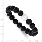 Stainless Steel Beaded Bracelet, 7 in