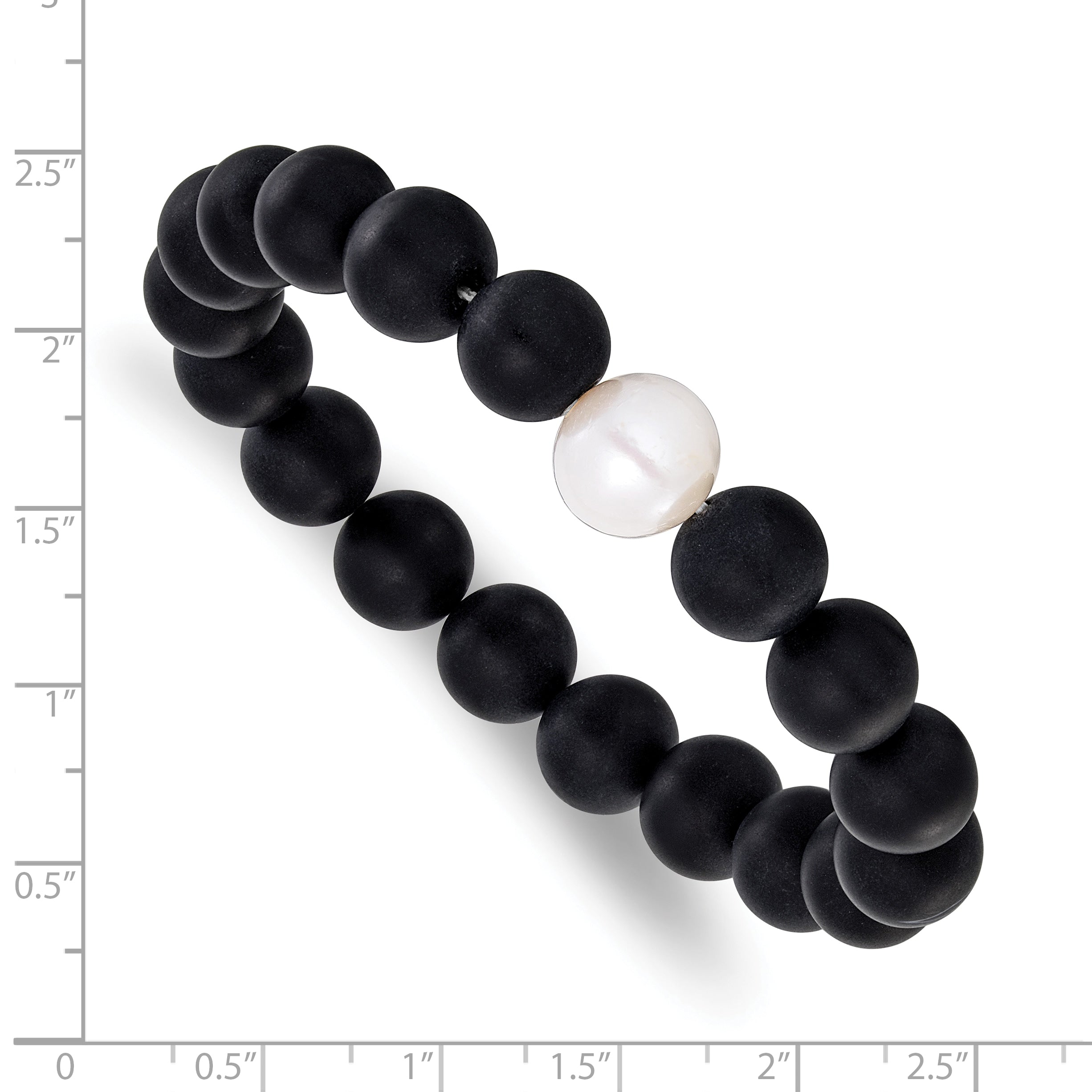 Stainless Steel Beaded Bracelet, 7 in