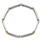 Men's Polished Diamond Stainless Steel Link Bracelet 10mm