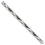 Men's Polished Diamond Stainless Steel Link Bracelet 11mm