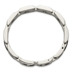Men's Polished Diamond Stainless Steel Link Bracelet 11mm