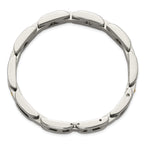 Men's Polished Diamond Stainless Steel Link Bracelet 11mm 8.25in