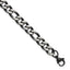Men's Brushed and Polished Black Stainless Steel Figaro Chain Bracelet 7.5mm