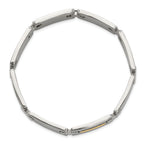 Men's Polished Stainless Steel 14K Gold Accent Link Bracelet 10mm 8.5in