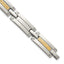Men's Polished Stainless Steel 14K Gold Accent Link Bracelet 10mm 8.5in
