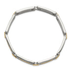 Men's Polished Diamond Stainless Steel Link Bracelet 10mm 8.5in