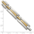 Men's Polished Diamond Stainless Steel Link Bracelet 10mm 8.5in