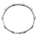 Men's Brushed and Polished Stainless Steel 14K Gold Accent Link Bracelet 7mm