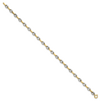 Polished Stainless Steel 14K Gold Accent Link Bracelet 4.3mm