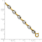 Polished Stainless Steel 14K Gold Accent Link Bracelet 4.3mm