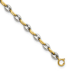 Polished Stainless Steel 14K Gold Accent Link Bracelet 4.3mm
