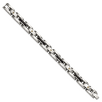 Men's Polished Diamond Stainless Steel Link Bracelet 11mm 8.25in