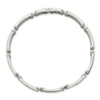 Men's Brushed and Polished Diamond Stainless Steel Link Bracelet 6mm