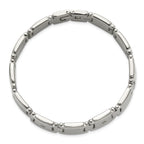 Men's Polished Diamond Stainless Steel Link Bracelet 13mm