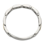 Men's Polished Stainless Steel 14K Gold Accent ID Bracelet 11mm