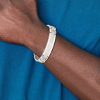 Men's Brushed and Polished Stainless Steel 14K Gold Accent ID Bracelet 12mm