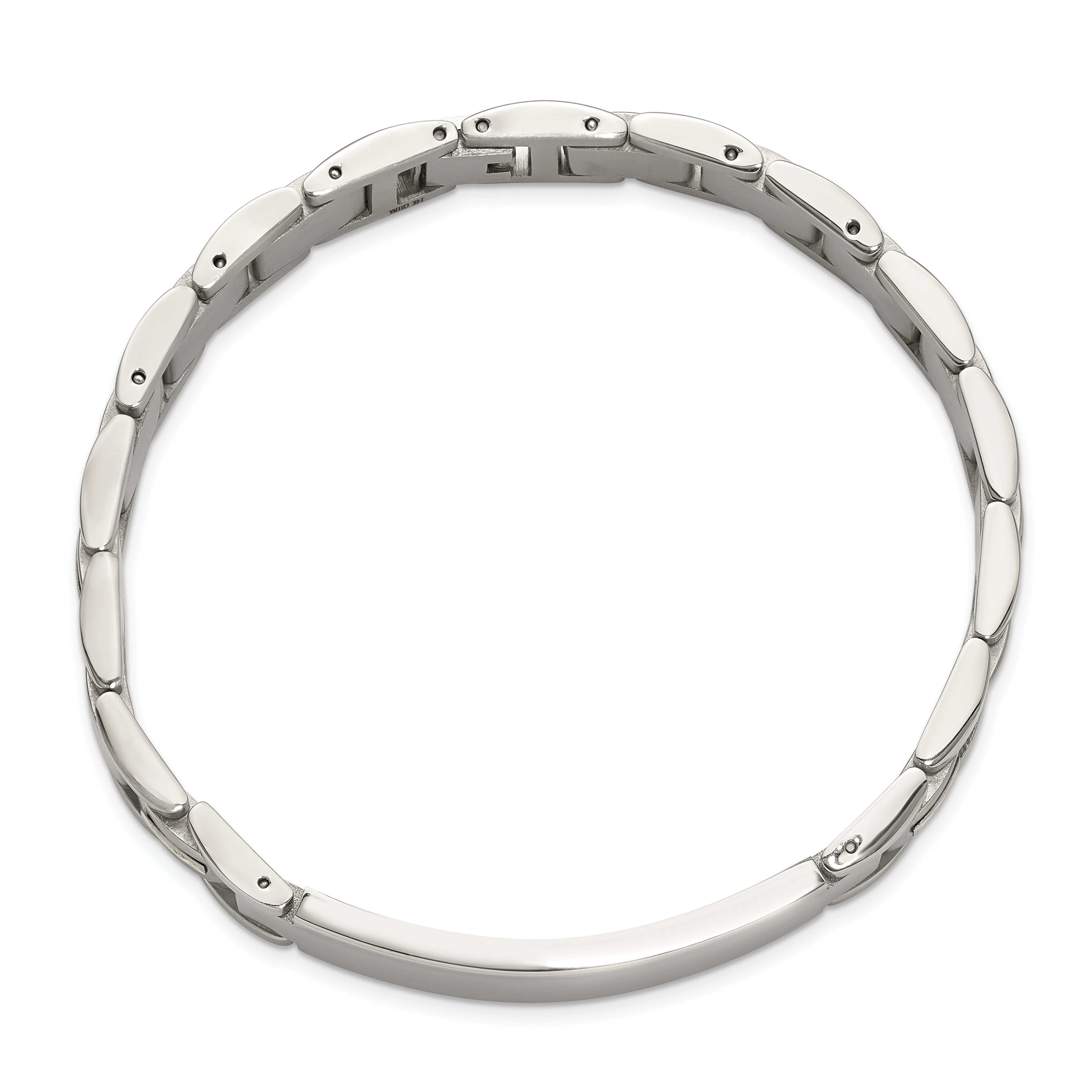 Men's Brushed and Polished Stainless Steel 14K Gold Accent ID Bracelet 12mm