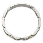 Men's Polished Stainless Steel 14K Gold Accent ID Bracelet 11mm 8.75in